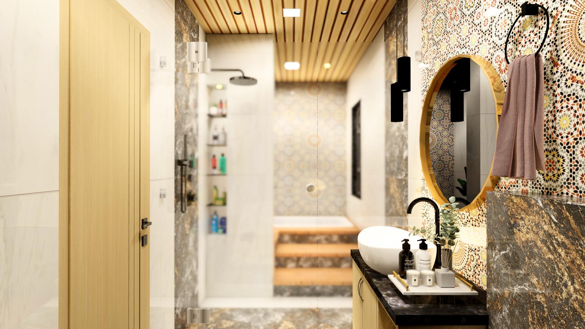 Luxury bedroom suite with walk-in closet