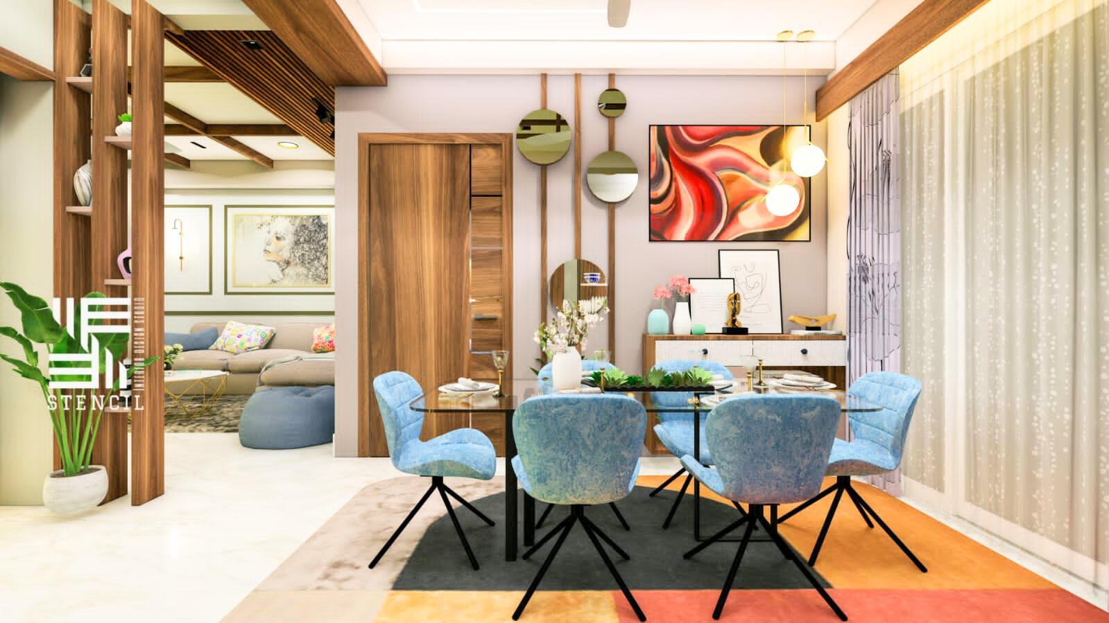 Study room with custom shelving