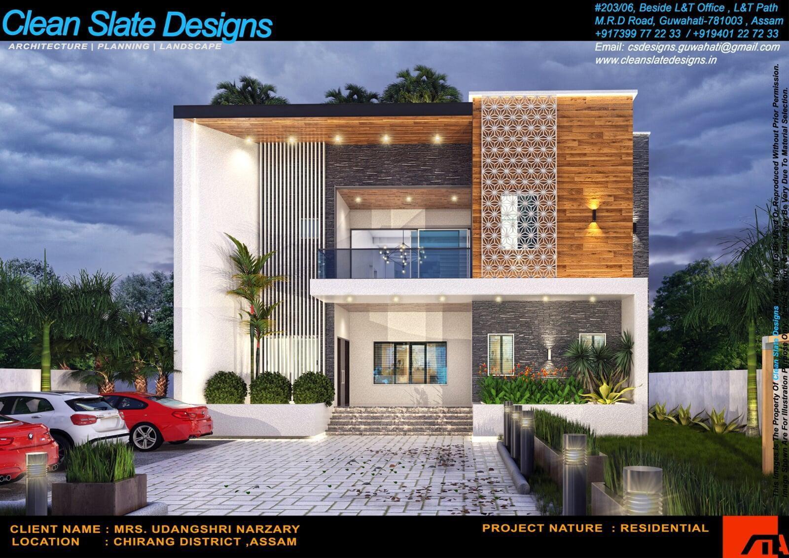 Living room with TV unit and ambient backlighting